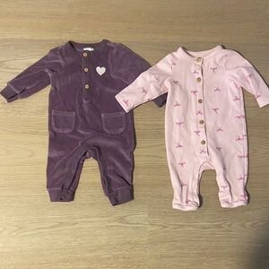 Cat & Jack Purple and Pink Kids Footies Set